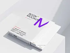 16款品牌VI设计信封名片包装盒画册单页折页工作证展示PS贴图样机-淘宝网
