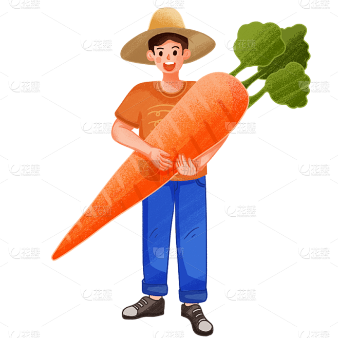 手绘-世界粮食日元素贴纸人