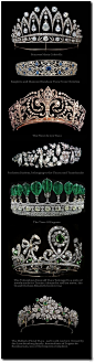 The emerald tiara (fourth from the top) did not belong to the Empress Eugenie. It was made for a German princess from stones that possibly belonged to the empress.