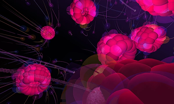 Generative Raspberries : a cosmos of raspberries that attract particles ...