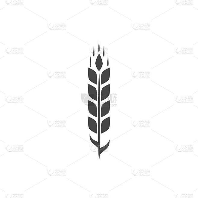 简约小麦图标。简单的大麦，小麦，大米矢量标志插图。小麦矢量孤立在白色背景。农场和面包店标志