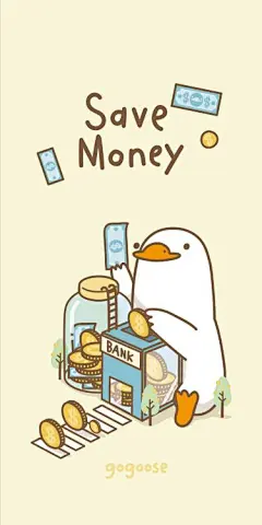 This may contain: an image of a penguin with money coming out of it's bank box and the words save money