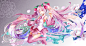 「桜ミク」/「蝶夜」[pixiv] : 七海さんの痛車用に桜ミクイラスト描かせていただきました。二枚違った雰囲気になるよう、作成しバイナルデザインは、和柄を取り入れてみました。https://twitter.com/Chouyax_x※他、