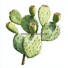 仙人掌白底水彩画严格250211(1)
