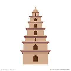 矢量大雁塔插画