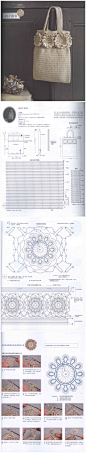 向日葵手提包，朝气时尚兼备。 #钩织图解#