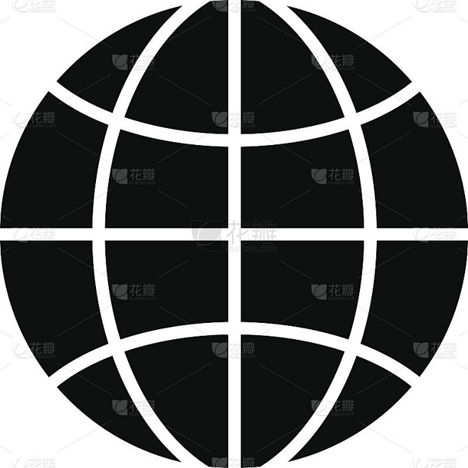 地球简化矢量图标。