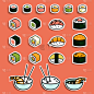 寿司,膳食,小圆面包,分离着色,亚洲,符号,海产,螃蟹,食品,烹调