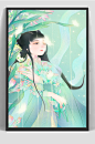 中国古风古代手绘插画