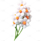 春天春季春日3D立体毛绒花朵植物元素素材