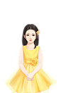 少女-黄色连衣裙