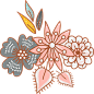 植物线稿甜美可爱粉嫩卡通花卉图案PNG免抠AI矢量设计素材  (5)