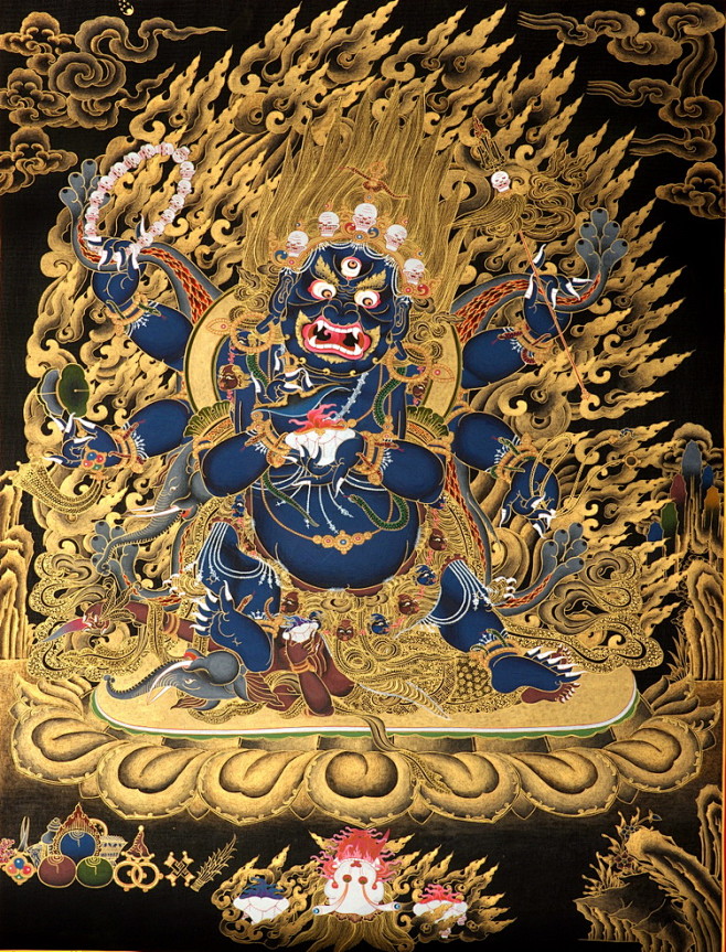 黑唐精品六臂玛哈嘎拉