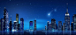 夜空城市剪影星空流行背景banner