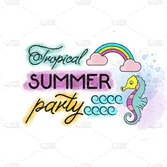 夏天,湿,清新,涂料,暑假,节日,乱画,分离着色,创造力,绘制