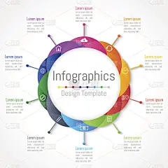 信息图形设计元素为您的业务与10个选项，部分，步骤或流程，矢量插图。