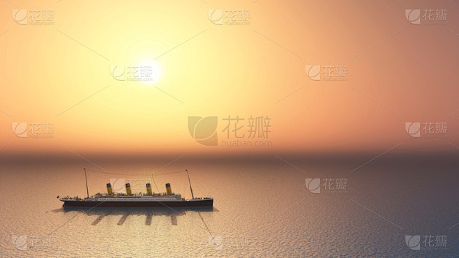 远洋班轮,泰坦尼克号,天空,客船,水平画...