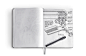 Carnet de croquis au bic。 设计技术局设计