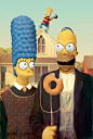 Simpsonian Gothic | 36 Pop Cultural Reinventions Of The American Gothic PaintingProbably the most parodied painting on earth.