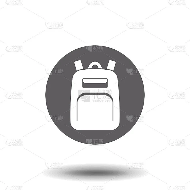 Backpack solid icon. School bag vector illustratio素材-花瓣网