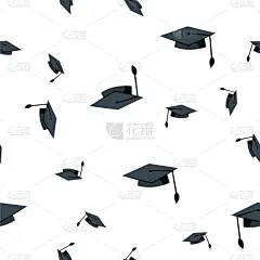 四方连续纹样,学位帽,壁纸,文凭,教育,毕业,绘制,祝贺
