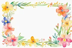 花朵树叶艺术元素边框图片