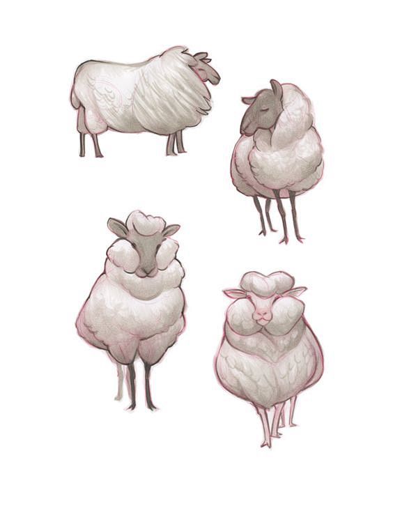 动物羊女孩羊
