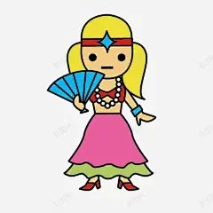 卡通吉普赛女郎高清素材 手绘卡通 童话故事 免抠png 设计图片 免费下载