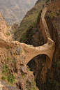 Shahara Bridge, Yemen | flickr.com     I'm afraid of those heights!!!  What a feat and beautiful accomplishment to build that bridge.