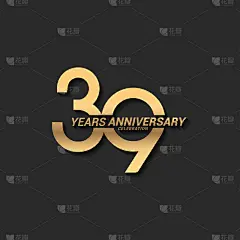39周年纪念设计股票插图。公司简介、小册子、传单、杂志、宣传册、海报、网页、请柬、贺卡等金周年庆典会