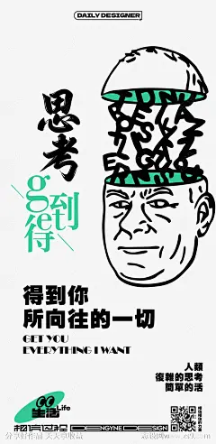 人生计划思考人物创意海报-源文件下载-志ˆ设·网