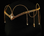 精灵头饰Medieval ren circlet gold moonstone ARWEN ELVEN tiara