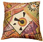 Kandinsky Point of Life Cushion Cover Hand Embroidered 18" x 18" contemporary-decorative-pillows