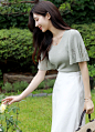 透かし編みフレアスリーブリブニット : 韓国人気ファッションブランド「スタイルオンミ」日本公式オンラインショップ。全ての女性へファッションを