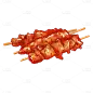 手绘-水彩肉类元素贴纸-五花肉