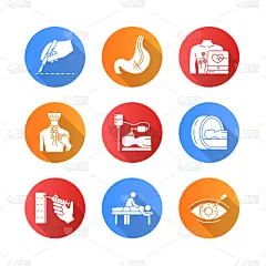 医疗流程,CT检查,计算机图标,视力,扁平化设计,绘画插图,物理疗法,手术,改进,按摩