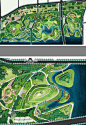 城市生态湿地公园PS彩色平面图滨水景观规划设计PSD分层彩平素材