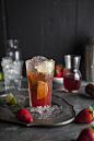 strawberry mojito with a ginger, basil and mint infusion