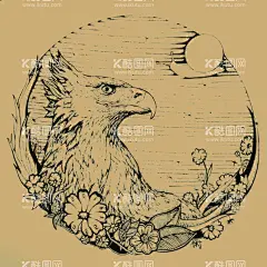 雄鹰与蜗牛线描插画  - 源文件下载【酷图网】插画,线描画,雄鹰,雄鹰插画,雄鹰与蜗牛