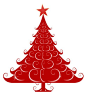 装饰图案挂饰圣诞节圣诞树卡通简约红色低多边形圣诞节元素@北坤人素材