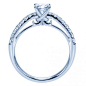 Unique mounting with design under center stone. Gabriel&Co. ER8565W44JJ
