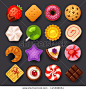 dessert icon set - stock vector