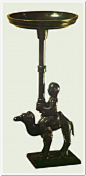 【古代油灯欣赏】—— [战国]青铜骑驼人形灯。通高19.2厘米。湖北省江陵县纪南故城发现，湖北省博物馆藏。