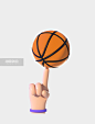 立体3D运动健身篮球转动gif动图