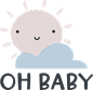 清新卡通可爱睡眠儿童宝宝星星月亮云朵印花免抠PNG图案背景素材 (2)