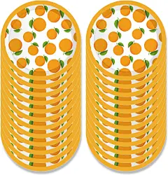 亚马逊跨境Little Cutie派对用品水果橙色餐具橙子餐盘纸巾杯子叉