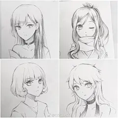 minami_oo手绘女孩头像设计作品 - 设计前沿