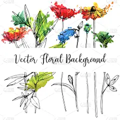 草本,矢量,请柬,贺卡,水彩画颜料,传单,婚姻,信函,野生动物