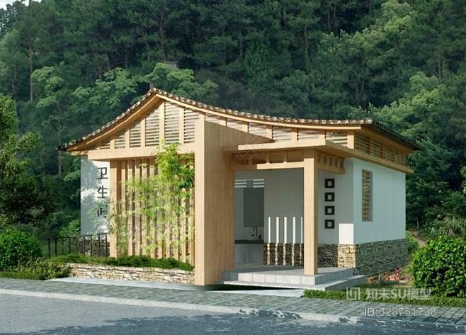 中式厕所模型SU模型【ID:328751...