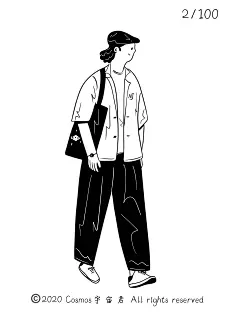 简约黑白线条风人物插画-男生系列_Cosmos宇宙君__插画师作品_涂鸦王国gracg.com 